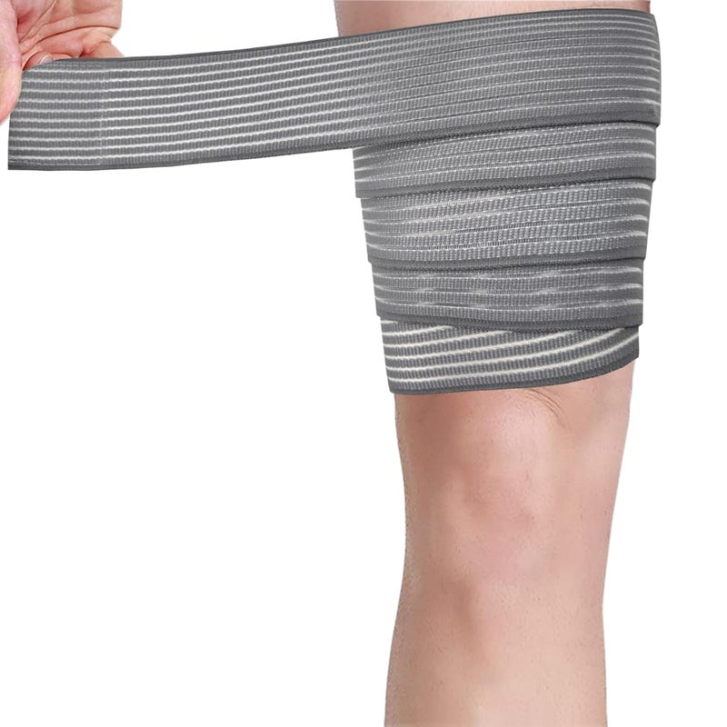Sgozam Thigh Support Compression Bandage Sleeve for Women and Men, Lower Leg Compression Wrap Brace for Thigh Pain, Shin Splint Guard for Football, Tennis, Volleyball, Basketball, Running and Work Out,(Grey) - Image 1